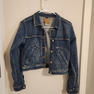American Eagle Outfitters Classic Blue Crop Denim Jacket Medium